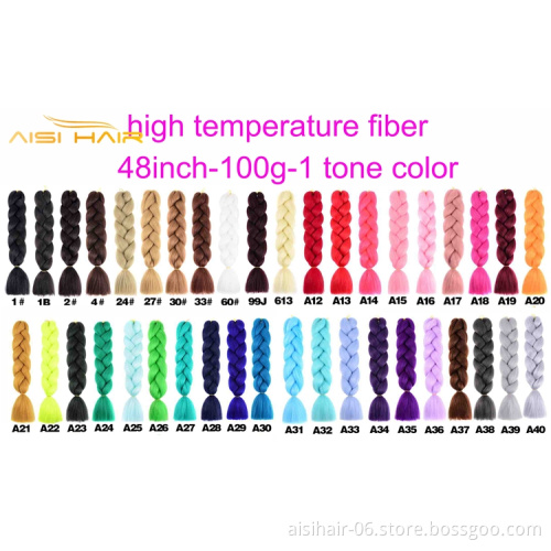 Aisi Hair Wholesale Braided Asap Attachment Africa 48 Inch Jumbo Braids Crochet Ombre Synthetic Braiding Hair Extensions